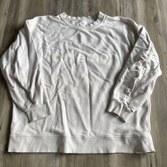 Perfectly Oversized White Lululemon Crewneck Sweatshirt Size 8 - Picture 1 of 12